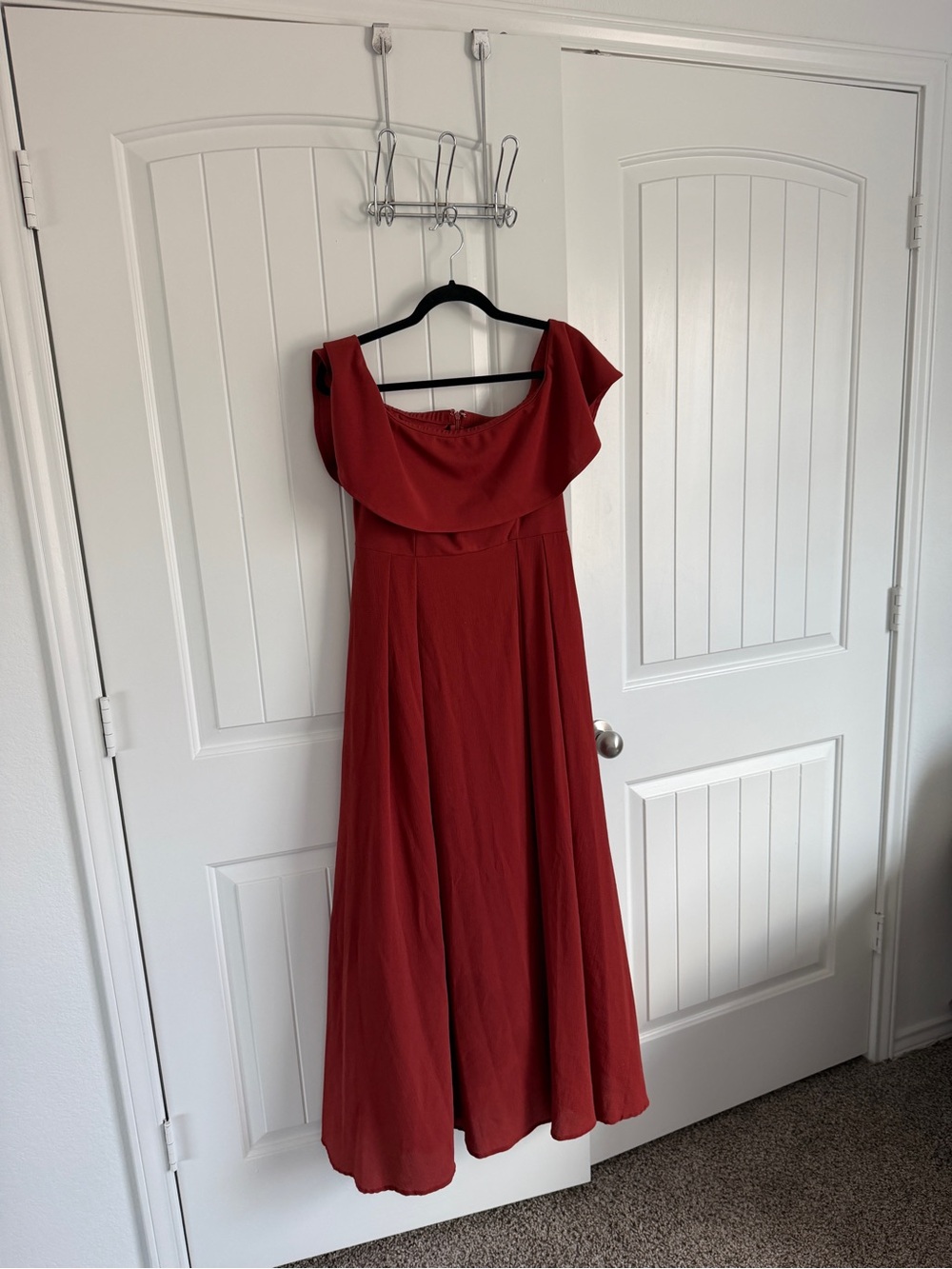 Altar'd State Rust Red Off-Shoulder Maxi Dress